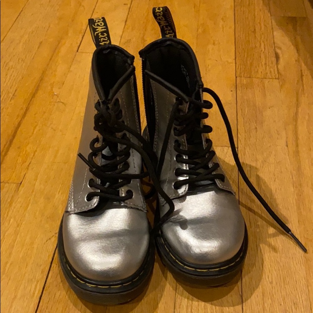 Kids Silver Dr. Martens Size 12 Brand New